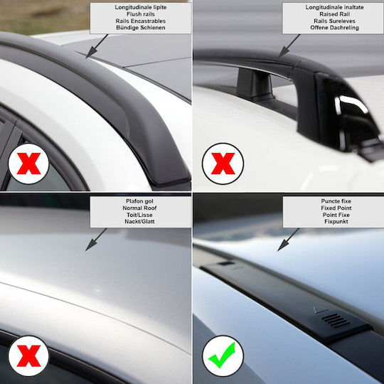 Menabo 137cm. pentru Fiat Scudo 1994-2006 (Set cu picioare) Negre