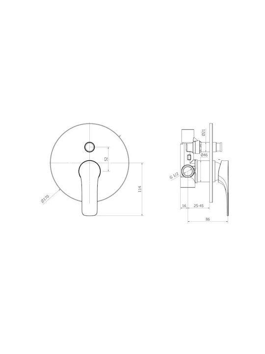 Ottone Meloda Vera für Dusche 2 Ausgänge