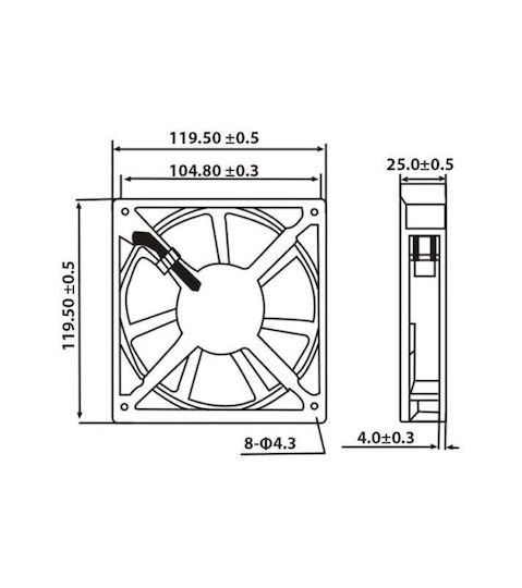 RQA12025-HSL2 Fan 120mm 220V