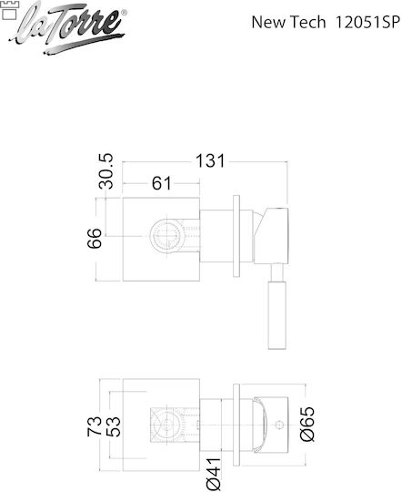 La Torre за душ кабина 1 Изход Inox