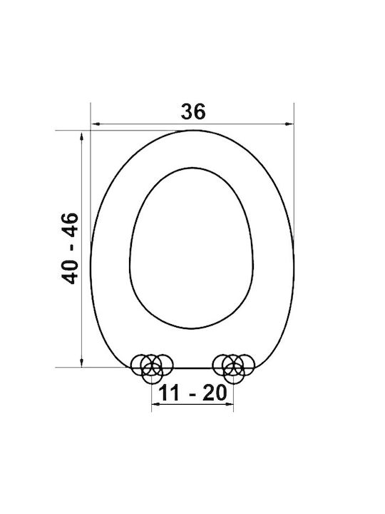 Elvit Plastic Toilet Seat Multicolour 43cm