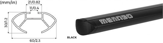 Menabo Bare De Acoperiș Din Aluminiu 137 Cm Pentru Citroen DS5 5D 2011-2015 Set Cu Picioare Negre
