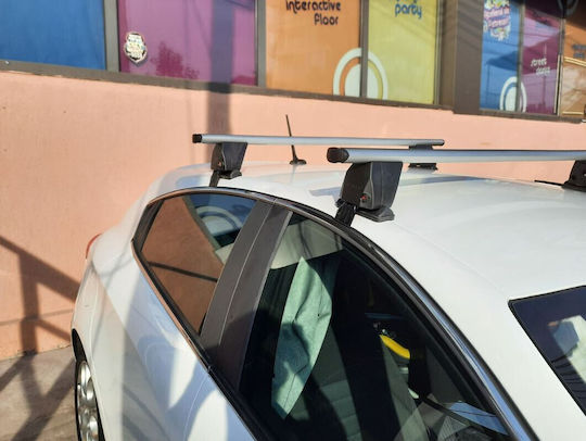 Menabo Bare De Acoperiș Din Aluminiu Delta 137cm Pentru Daihatsu Sirion 5D 2004-2011 Set Cu Picioare Argintii
