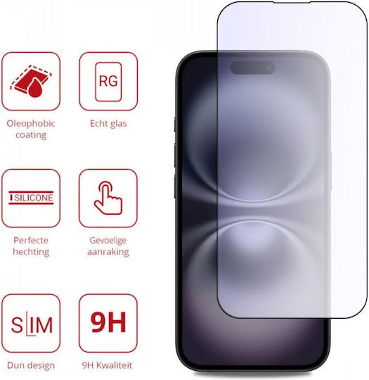 Rosso Tempered Glass Black (iPhone 16)