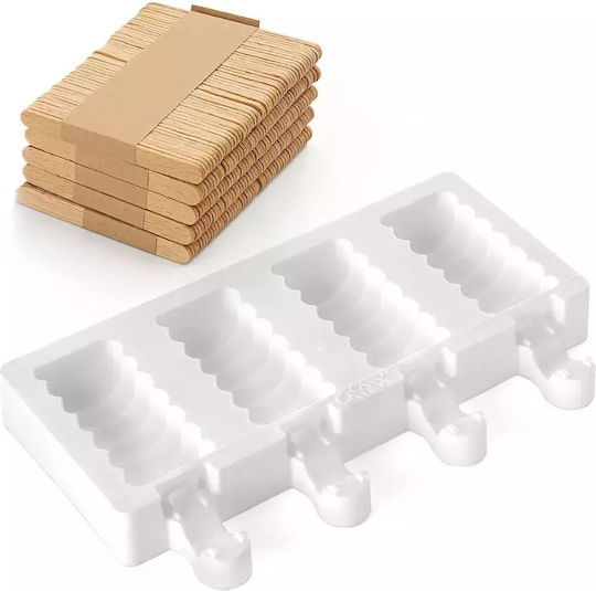 Silikomart Mini Tango GEL04 Φόρμα Ζαχαροπλαστικής Παγωτού/Γρανίτας από Σιλικόνη 4 Θέσεων 6.7x3.3x2.2εκ.