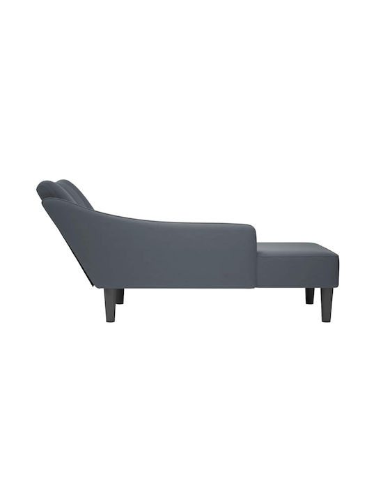 Velvet Recliner Gray L140xW56xH66cm
