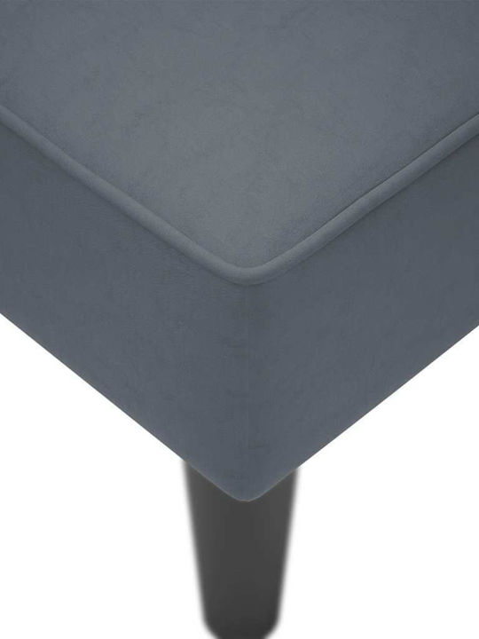 Velvet Recliner Gray L140xW56xH66cm