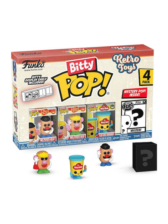 Cadeau Voor Pop Cultuur Fans Figurines Collection Surprise Funko Bitty Pop! Mr. Potato Head - Lot De 4 Mini Figurines Mystère 0,9 Pouces - Étagère Empilable Incluse - Idée Cadeau Collection Jouets