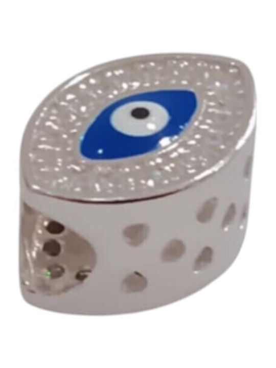 Kalliopi Silver Κρεμαστά Charm Ματάκι από Ασήμι με Ζιργκόν Μπλε