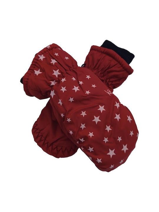 Παιδικά Γάντια Σκι Επένδυση Fleece & Πλεκτό Καρπό Αστεράκια Κόκκινο Παιδικά Γάντια Σκι Επένδυση Fleece & Πλεκτό Καρπό Αστεράκια Κόκκινο