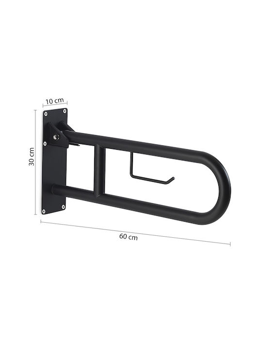 Gedy Reclining Bathroom Grab Bar for Persons with Disabilities Black Gedy Reclining Bathroom Grab Bar for Persons with Disabilities Black