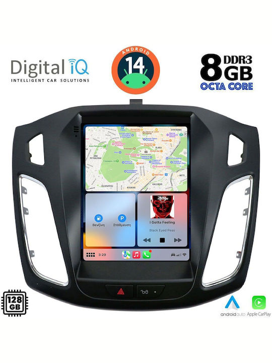 Digital IQ Car-Audiosystem für Ford Schwerpunkt 2011-2017 (Bluetooth/USB/AUX/WiFi/GPS/Apple-Carplay/Android-Auto) mit Touchscreen 9.7"