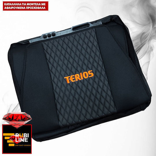 Car Seat Back Set 2pcs Leatherette Black