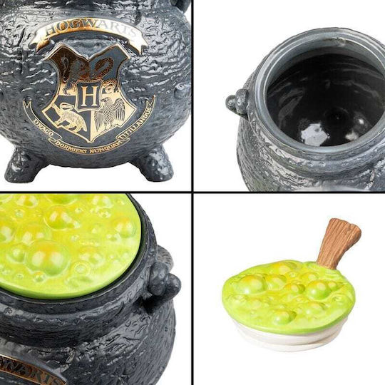 Grupo Erik Harry Potter Potions Cauldron Borcan Pentru Biscuiți Ceramic Negru 17x20x17cm