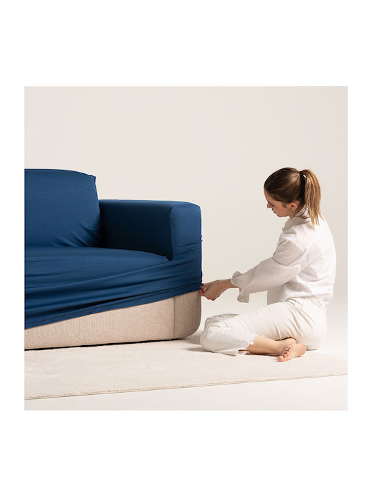 Aithrio Multistretch Anza Elastic Cover for Three Seater Sofa C/4 Blue 1pcs ANZA-C/4-Μπλε-Τριθέσιος