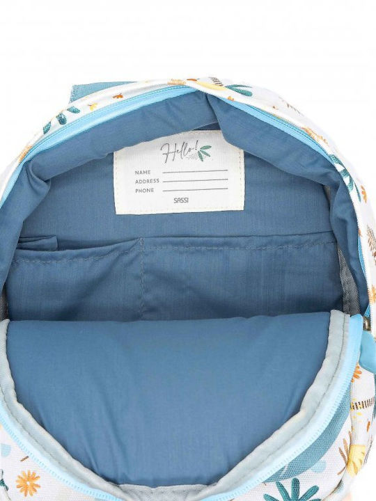 Sassi Junior Elephant Elephant Σχολική Τσάντα Πλάτης Νηπιαγωγείου Γκρι με Θήκη για Παγούρι