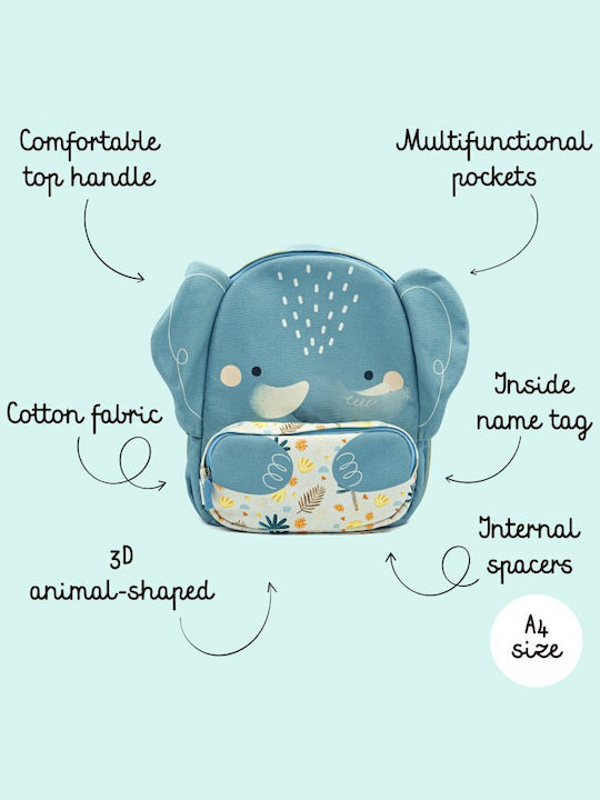 Sassi Junior Elephant Elephant School Bag Backpack Kindergarten Gray