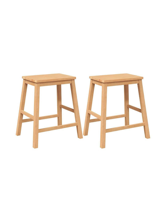 Stool Bar with Backrest Wooden Coffee 2pcs 52x41x63cm