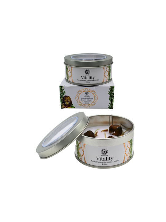 Κερί Πολύτιμους Λίθους Gemstone Candle Vitality Sweet Ginger