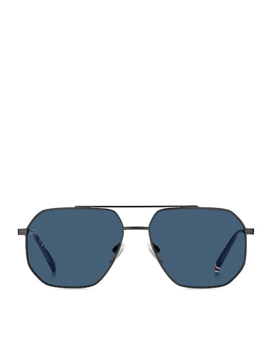 Tommy Hilfiger Sunglasses Gray with Metal Frame & Blue Lens Tommy Hilfiger Sunglasses Gray with Metal Frame & Blue Lens