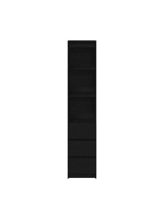 Bibliothek Schwarze Eiche Schwarz 37.5x35x180cm
