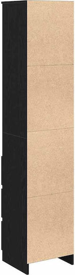Bibliotecă Neagră Stejar Negru 37.5x35x180cm
