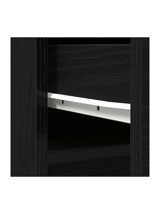 Bibliothek Schwarze Eiche Schwarz 37.5x35x180cm