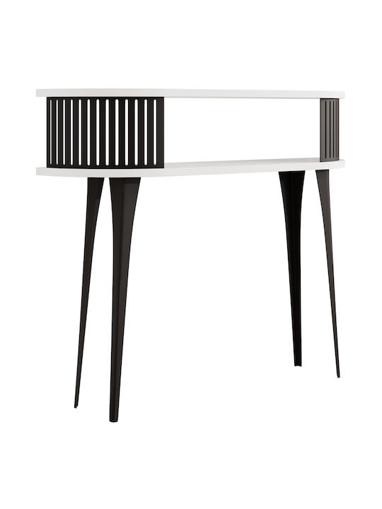 Roenni Console Table Wood & Metal Leuko L100xW25xH86cm