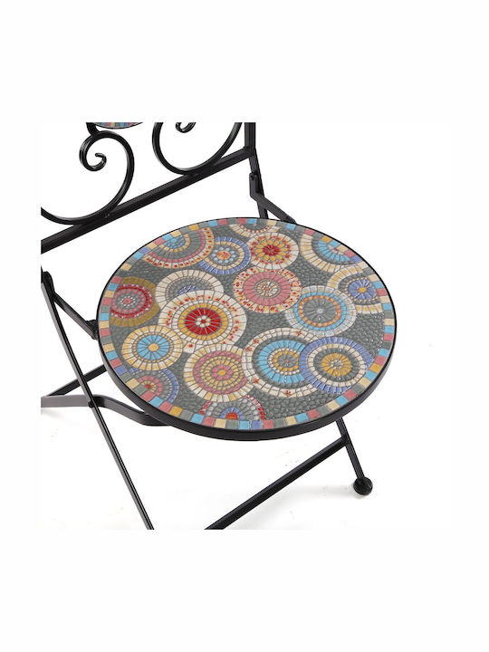 Outdoor Dinner Metal Table Beige 60x71x60cm