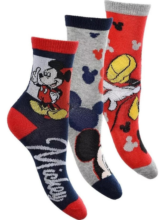 Disney Kids' Socks Mickey Mouse Colorful 3 Pairs