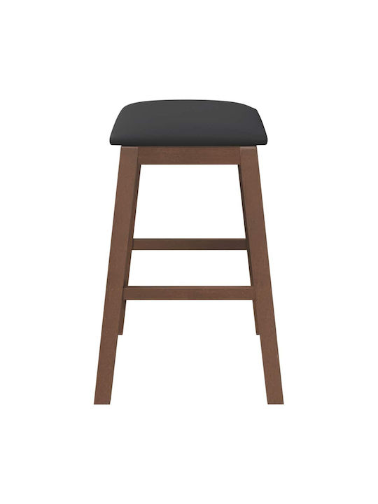 Stool Bar with Backrest Wooden Coffee 2pcs 52x41x63cm