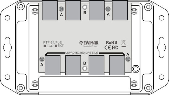 4-channel Lan Surge Protector Module Gigabit Ethernet Ewimar Ptf-64-ext/poe