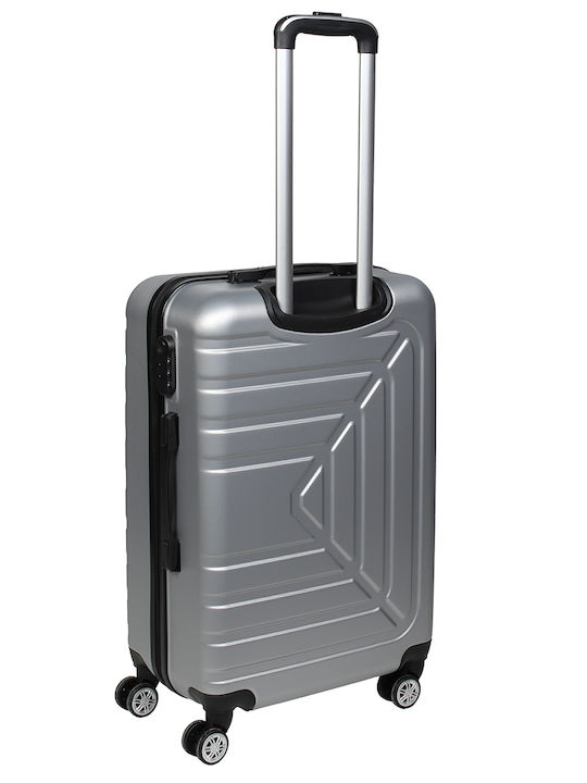 Keskor Mittlere Hartkoffer Silber mit 4 Räder Höhe 66cm