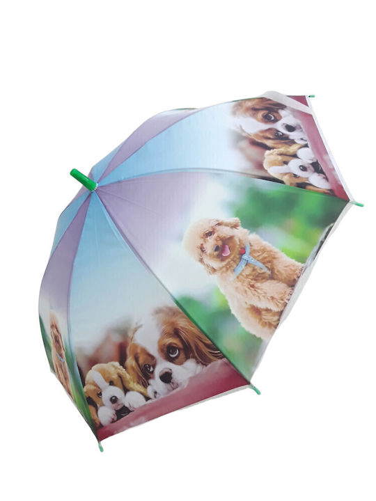 Domina Kids Umbrella Curved Handle Green