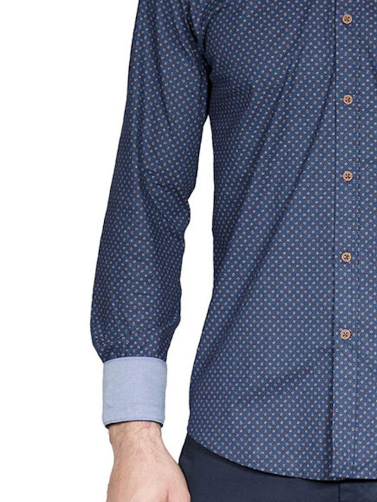 Long-sleeved Cotton Shirt Blue
