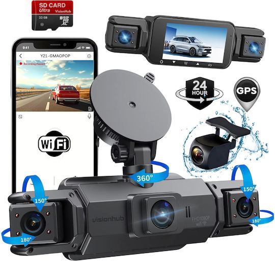 Set Camera DVR Auto 1080P cu Ecran 3" pentru Parbriz & Camera de Marsarier