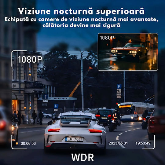 Set Camera DVR Auto 1080P cu Ecran 3" pentru Parbriz & Camera de Marsarier