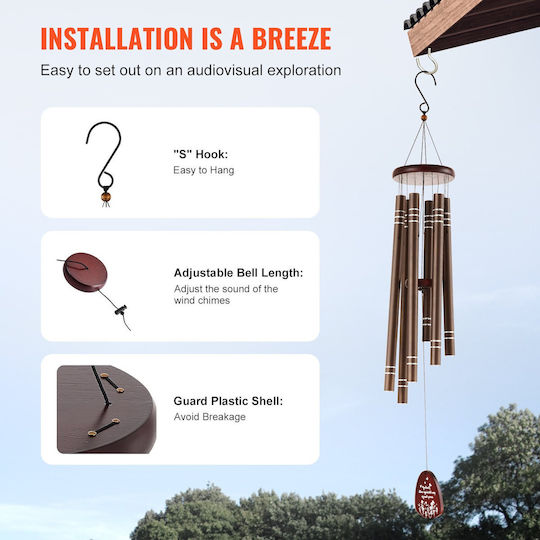 Vevor Decorative Wind Chimes Garden Metal JSFLZS42INCHJ4LJ9V0