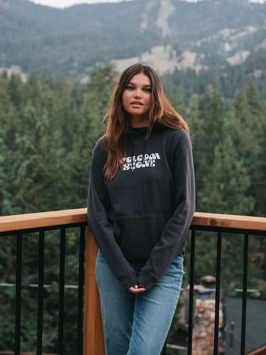 Truly Long Women's Sweatshirt Hooded Vintage Black