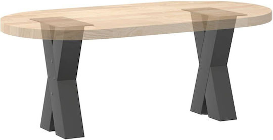 vidaXL Metallic Furniture Leg 2 Pieces Suitable for Table / Coffee Table / Office 28x43cm Charcoal