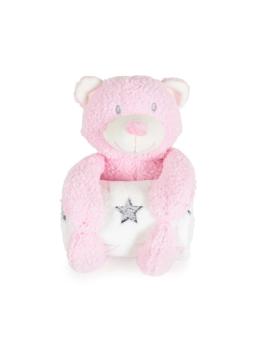Cangaroo Blanket Nursery Swaddling Blankets Rory Bear Pink with Animal 75x90cm