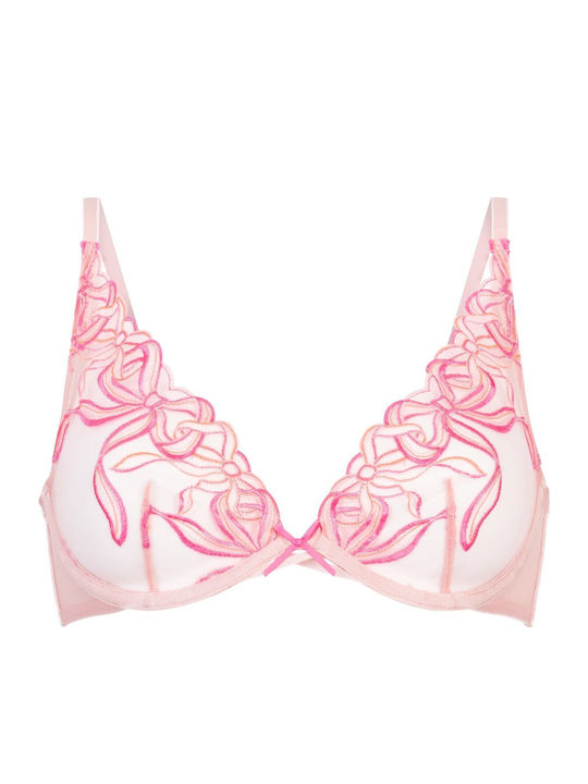 Beau Bra without Padding Underwire Silver Pink