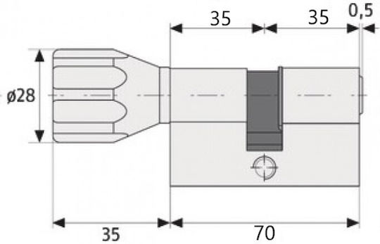 Abus Recessed Lock Front door with Cylinder and Center 45mm Silver