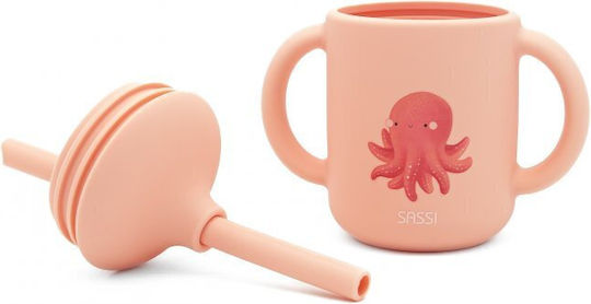 Sassi Junior Kleinkinderbecher aus Silikon Rosa 120ml