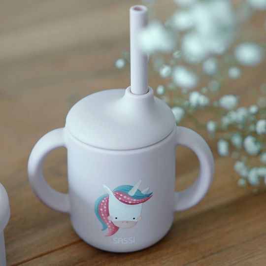 Sassi Junior Παιδικό Ποτηράκι από Σιλικόνη Ροζ 120ml