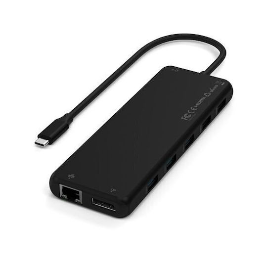 Satechi 13-in-1 USB-C USB-C Docking Station με HDMI/DisplayPort 4K PD Ethernet και σύνδεση 3 Οθονών Μαύρο