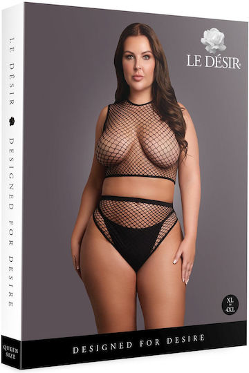 Set Διχτυωτό Αμάνικο Μπλουζάκι Εσώρουχο Xl/4xl