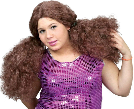 Perucă cu Codițe Crețe Maro Sylvia