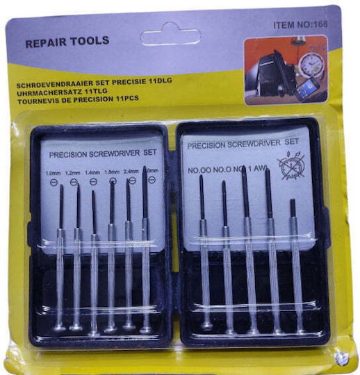 Set de șurubelnițe de precizie 11 bucăți pentru ceasuri, telefoane, laptopuri, ochelari, ceasornice 168