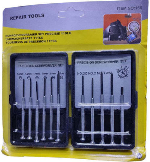 Set de șurubelnițe de precizie 11 bucăți pentru ceasuri, telefoane, laptopuri, ochelari, ceasornice 168